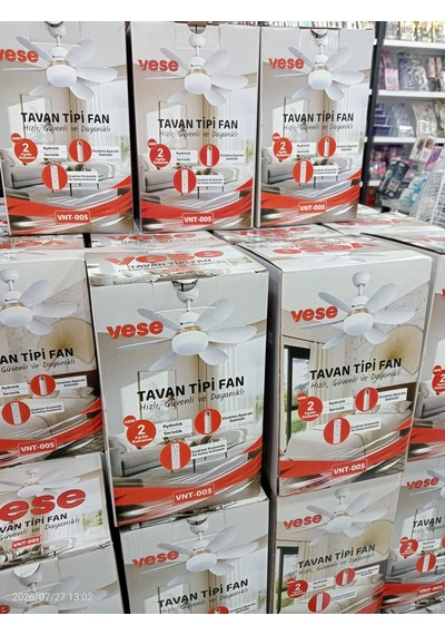 40w Uzaktan Kumandalı Tavan Vantilatörü Led Işıklı E27 Uyumlu Fan