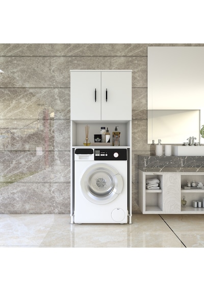 Esmopa Mobilya Çok Amaçlı Banyo Çamaşır Makinası Dolabı Beyaz Esmopa Mobilya Çok Amaçlı Banyo Çamaşır Makinası Dolabı Beyaz