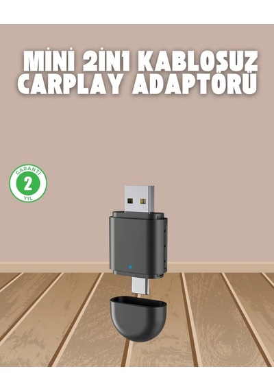 Home Kablosuz Carplay Adaptörü Usb-a & Type-c Uyumlu Hızlı Bağlantı Cihazı