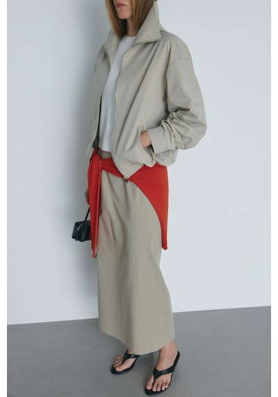 Suud Collection Taş Nora Fermuarlı Gabardin Ceket