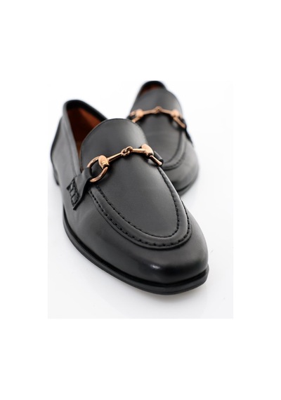 Siyah Deri Loafer 34306-Siyah