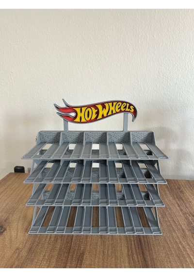 Hot Wheels Uyumlu 20 Araçlık Stand 1/64 Gri Renkli Logolu