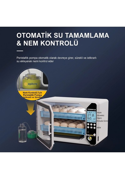 Wm70 Tam Otomatik Akıllı Kuluçka Makinesi + Hediye Yedek Motor Ve Suluk Paketi