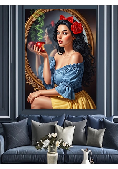 Ahşap Tablo Zehirli Elmalı Yetişkin Snowwhite Dekoratif Tablolar