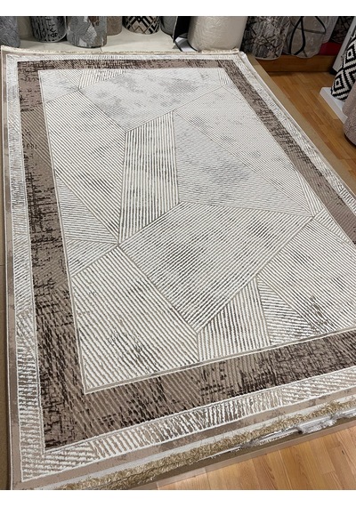 Bertuğ Halı Ada Serisi 015 Salon Oturma Odası Halısı 6m2 200x290 Kahverengi - Krem