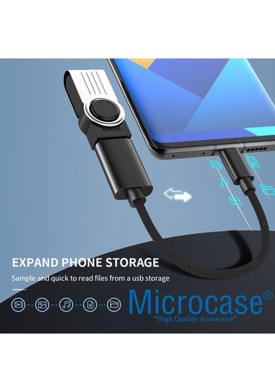Microcase Type C Usb 3.0 Otg Adaptör - Siyah Al2599