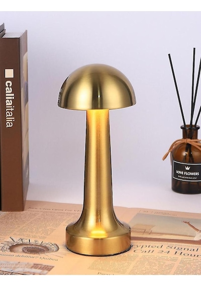 Şarjlı Masa Lambası Dimmerli Dekoratif Abajur Cata Lizbon Gold Dokunmatik Sunum Lambası 3 Renk Modu . 63174232