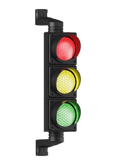 Mesan Ø100mm Ledli Üçlü Trafik Lambası 110-220vac Ms 8033.1.3.2.110-220vac