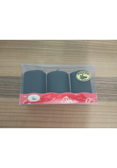 3'Lü Kokusuz Bozkurt Silindir Mum 5*7Cm Siyah (350093859)