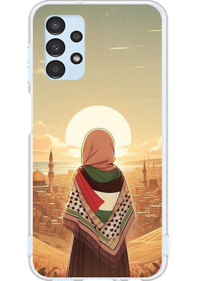 Samsung Galaxy A13 Uyumlu Filistine Özgürlük Kız Baskılı Silikon Kılıf Renkli