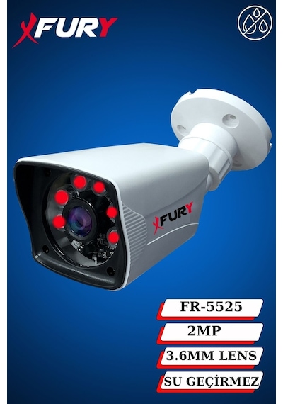Fury 5 Kameralı 2mp Full Hd Görüntü 6 Atom Led Gece Görüşlü Dış Mekan Güvenlik Kamerası Seti 320gb