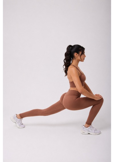Jolt Kind Model Kalça Büzgülü Yüksek Bel Toparlayıcı Seamless Tayt Kahverengi