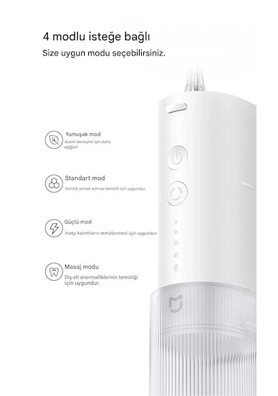 Xiaomi Mijia F400 Şarjlı Ağız Duşu Ve Diş Temizleme Cihazı - Yeni Teknoloji Cloud Sensing İle Hassas Diş Eti Bakımı - 100 Gün Şarj Süresi - Ipx7 Su Geçirmez - Diş Teli Uyumlu