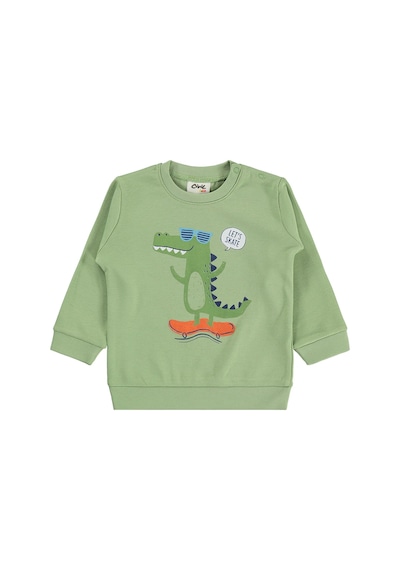 Civil Baby Timsah Baskılı 6-18 Ay Sweatshirt - Yeşil A.Yeşil