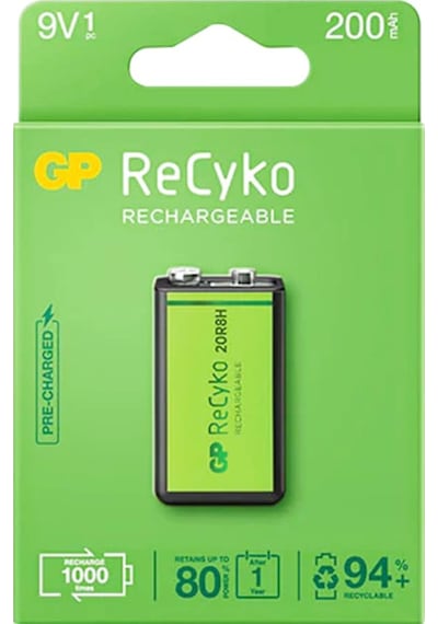 Gp Recyko 9 Volt 200 Mah Nı-Mh Şarjlı Pil Gp20R8H-2E1- Gprhv208R0