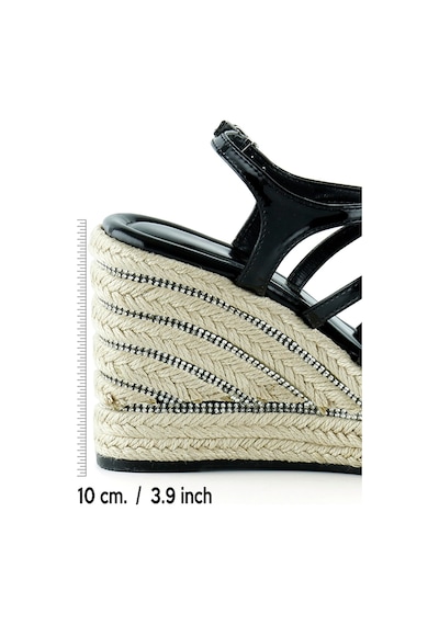 Erkan Saçmacı Siyah Rugan Çapraz Bantlı Taşlı Zikzak Örgü Jüt Platform Topuklu Sandalet Siyah Erkan Saçmacı Siyah Rugan Çapraz Bantlı Taşlı Zikzak Örgü Jüt Platform Topuklu Sandalet Siyah