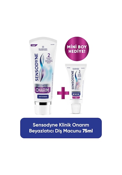 Klinik Onarım Beyazlatıcı Diş Macunu 75ml + Mini Boy Hediye 15ml
