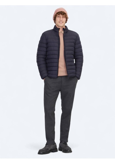 Kip Lacivert Regular Fit Dik Yaka Casual Dokuma Mont Lacivert