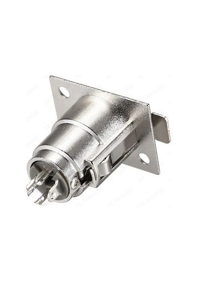 Panel Montajlı 3 Pin XLR Dişi Şase Konnektör
