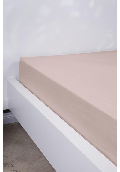 Aç-tak Lastikli Tek Kişilik Çarşaf 160x200+30 Cm Polycotton Matriss Serisi Bej