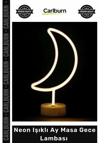 Gecelambası Dekoratif Modern Şık Led Aydınlatma Hediye Neon Işıklı Ay Masa Gece Lambası Pil+usb Çok Renkli