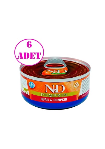 N&D Balkabaklı Tahılsız Bıldırcın Etli Yetişkin Kedi Konserve Mama 6 x 70 G