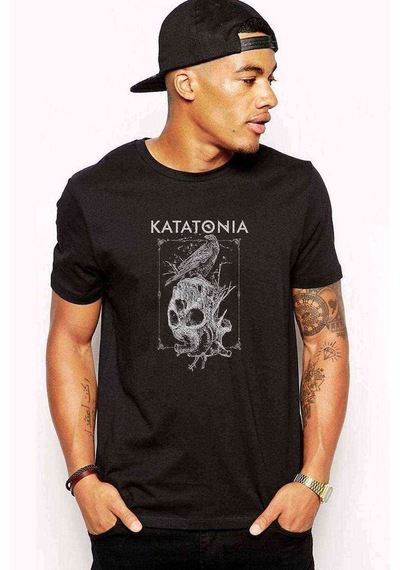 Skull Kurukafa Metal Music Baskılı Siyah Erkek Tshirt