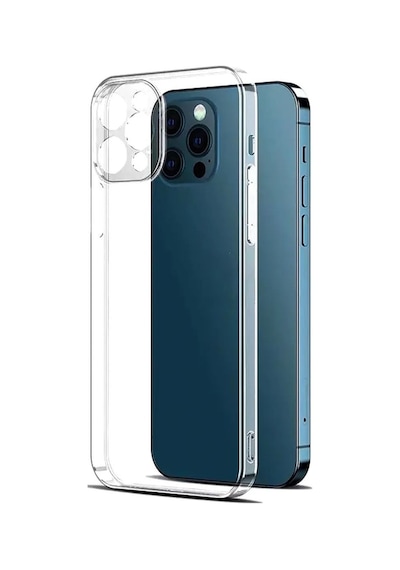 Apple Uyumlu iPhone 12 Pro Kılıf Şeffaf Yumuşak Silikon Kamera Korumalı Yüksek Kalite Turuncu