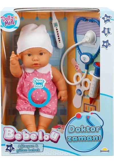 Mey İthalat 30111 Doktor Zamanı Sesli Bebek Seti 35 Cm Ürün Oyuncaktır