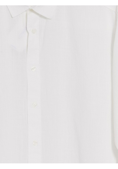 Lcw Vision Beyaz Regular Fit Keten Görünümlü Erkek Gömlek