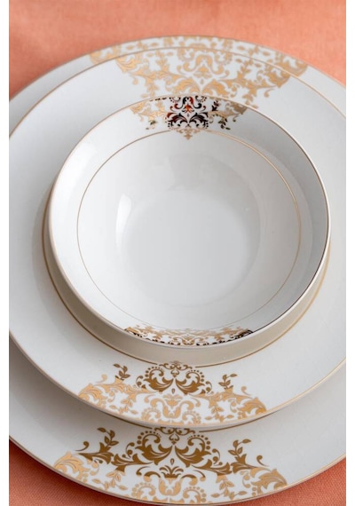 Acar Rosaline 60 Parça 12 Kişilik Gold Porselen Yemek Takımı Ncy-06210 Altın