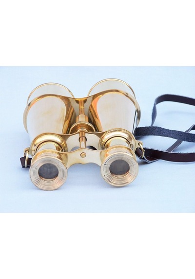 Captain's Solid Brass Binoculars, 15cm, Brass