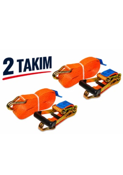 Spanzet 10 Metre 5 Ton Düz Avrupa Tipi Profosyonel Yük Bağlama Tır Kamyon Dorse Karavan Çekici Uyumlu - 2takım