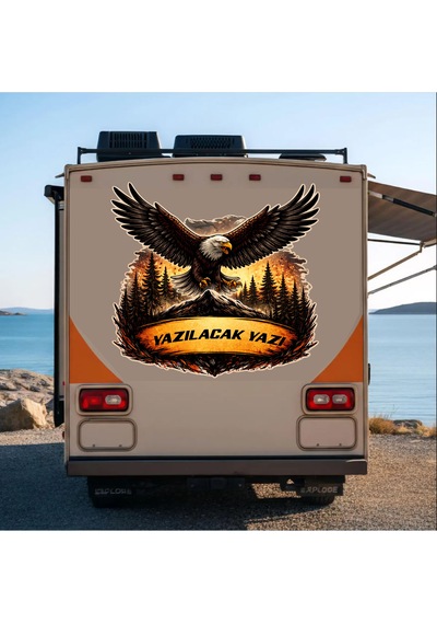 Kişiye Özel Vahşi Kartal Sticker - Vahşi Hayat 4x4 Off Road Adventure Sticker - Araba Oto Motosiklet Karavan Cam Sticker - 00335 10X9 Cm
