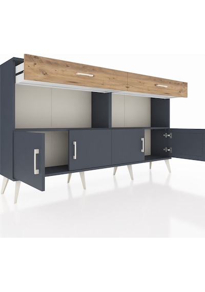 Arges Konsol 2 Raflı 2 Çekmeceli 4 Kapaklı 176x30x99 Antrasit-ant Antrasit-antrasit/çam Arges Konsol 2 Raflı 2 Çekmeceli 4 Kapaklı 176x30x99 Antrasit-ant Antrasit-antrasit/çam