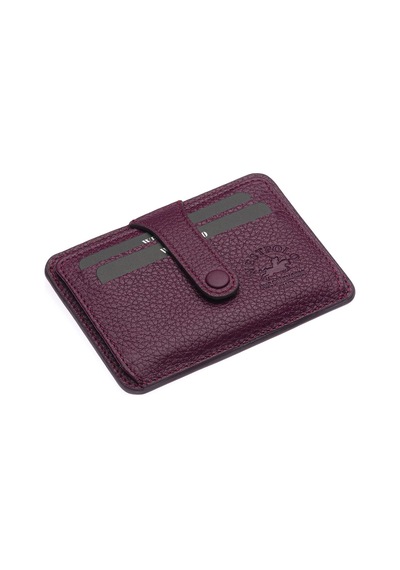Westpolo Carpi Çok Bölmeli Unisex Hakiki Flötr Deri Kartlık - Mürdüm Mürdüm