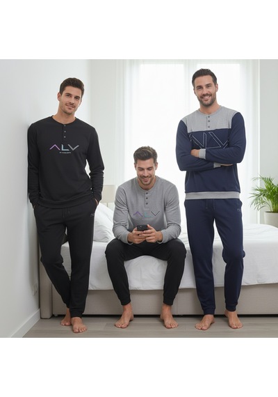 Bonbon Erkek Pamuklu Bohçalık Ve Çeyizlik 3 Adet 2'li Pijama Takımı Bb2481 Çok Renkli