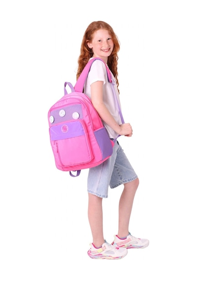 Kauko Holiday Kız Çocuk Altı Bölmeli Rozetli Okul Sırt Çantası - Pembe - K1830 Pembe - Mor