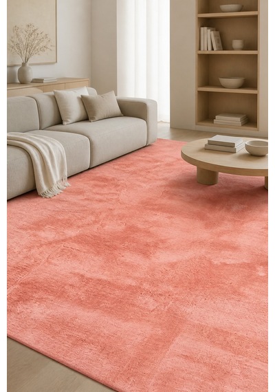 Asena Rose Peluş Halı Kaymaz Tabanlı Yüksek Havlı Yumuşak Tüy Dökmez Polyester Halı