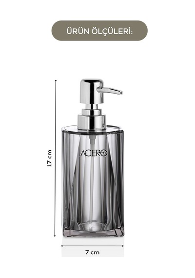 Vienev Akrilik Sıvı Sabunluk 300 Ml Şeffaf Antrasit 1993 Antrasit