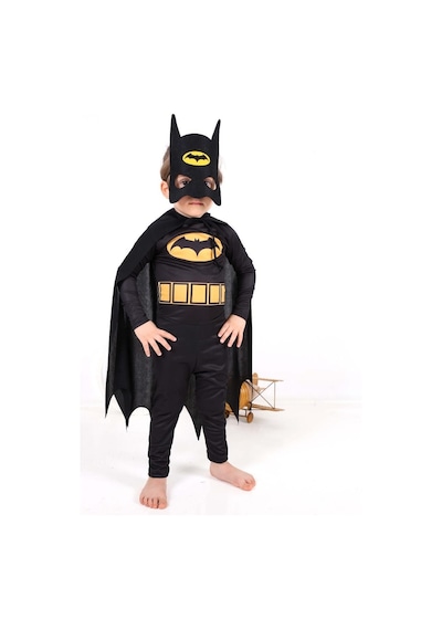 Batman Çocuk Kostümü - Maskeli Pelerinli Batman Kostümü Betmen