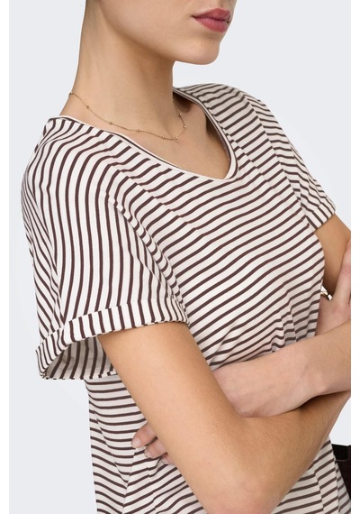 Jdy Jdysıssy Kadın Basic T-shirt Kısa Kollu O-neck T-shirt Kahverengi