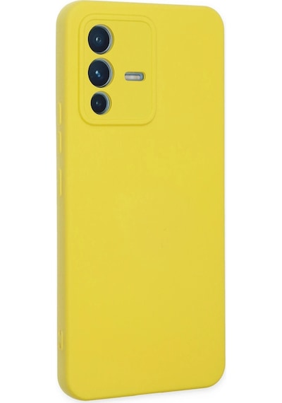 Cosmotex Newface Vivo V23 5g Kılıf Nano İçi Kadife Silikon - Sarı