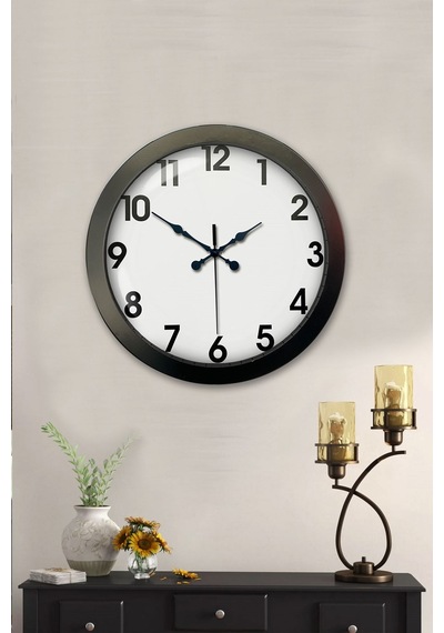 36 Cm Siyah Metal Standart Duvar Saati