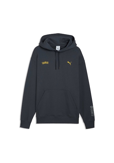 Puma X Pokémon Graphıc Erkek Geniş Kesim Kapüşonlu Sweatshırt 634915 76 Gri