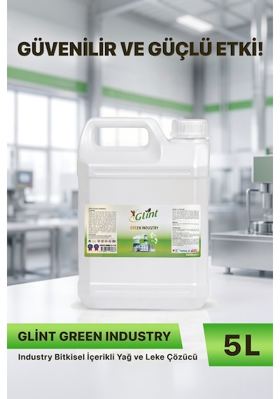 Glint Green Industry Bitkisel İçerikli Endüstriyel Yağ ve Kir Temizleyici 5 L