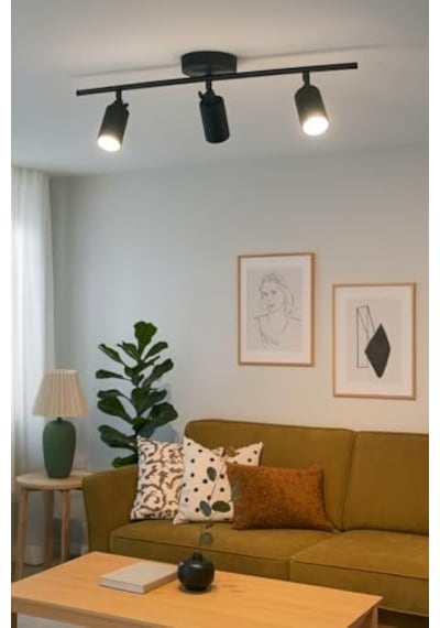 Spoti Modern Tasarım Salon - Mutfak - Banyo Spot Ledli Sıralı Avize Siyah, 60 Cm, 3000, Kelvin Enerji Sınıfı A++ Abanoz