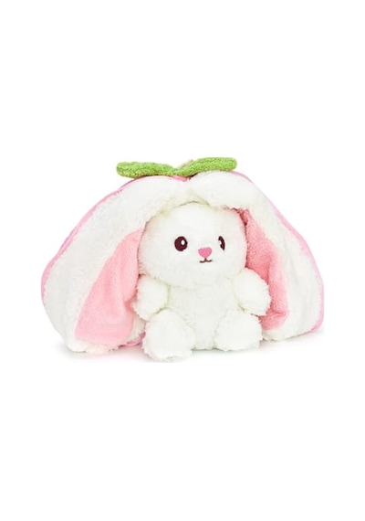 Özgüner Oyuncak Pelüş Çilek Tavşan,fermuarlı Meyve Çantasında Nakışlı,40 Cm,pembe, Kırmızı, Karpuz, Anana Genel