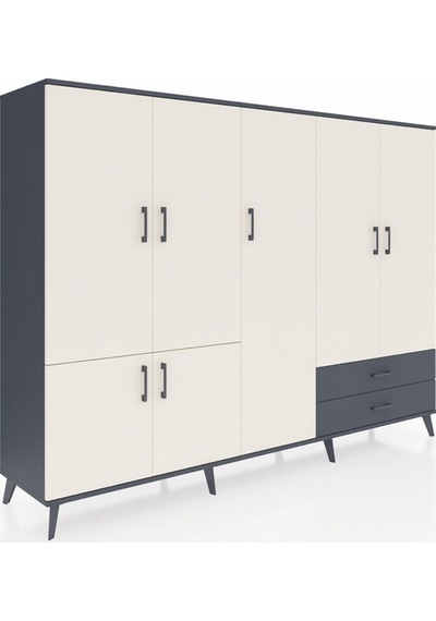 Hyperion Dolap 12 Raflı 2 Çekmeceli 7 Kapaklı 220x44x163 Antrasit Antrasit-aytaşı/antrasit Hyperion Dolap 12 Raflı 2 Çekmeceli 7 Kapaklı 220x44x163 Antrasit Antrasit-aytaşı/antrasit
