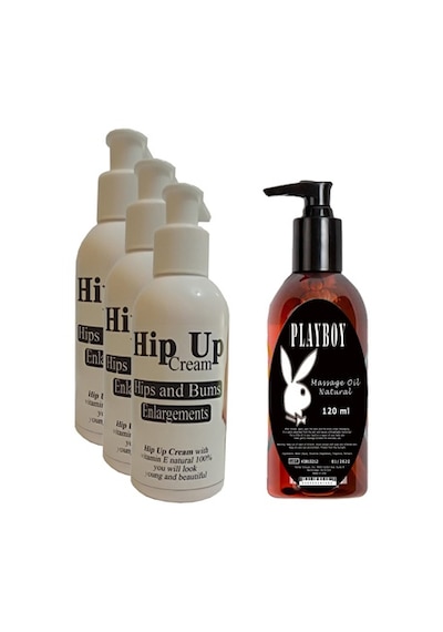 Hintohu Hipup Hip Enlargement Cream Kalça Kaldırma , Vücut Kremi 120 Ml 3 Adet+playboy Masaj Yağı 12